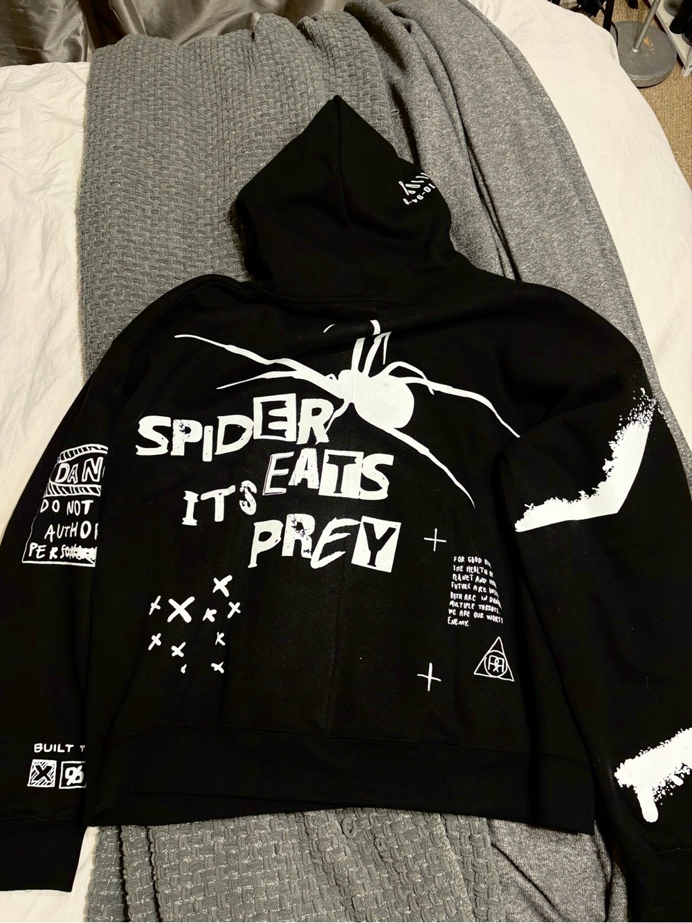 Black white Graphic Hoodie Spider